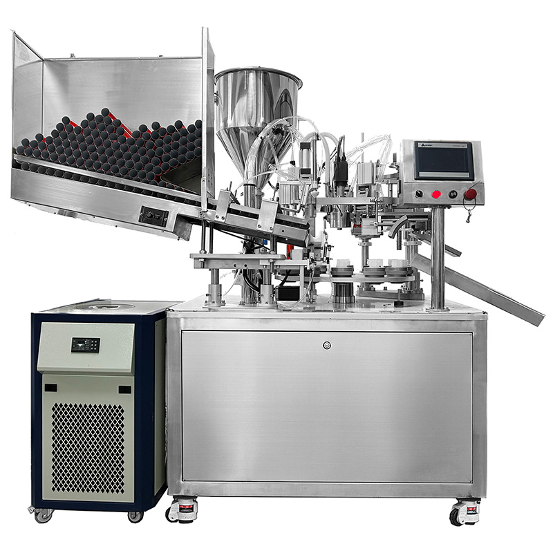 Plastic tube filling sealing machine